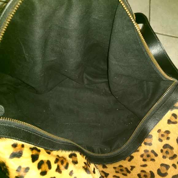 Pottery Barn “ Monroe” calf hair leather carry-on weekender bag - Picture 10 of 16